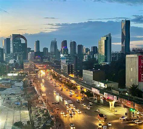 Addis Ababa aerial city view