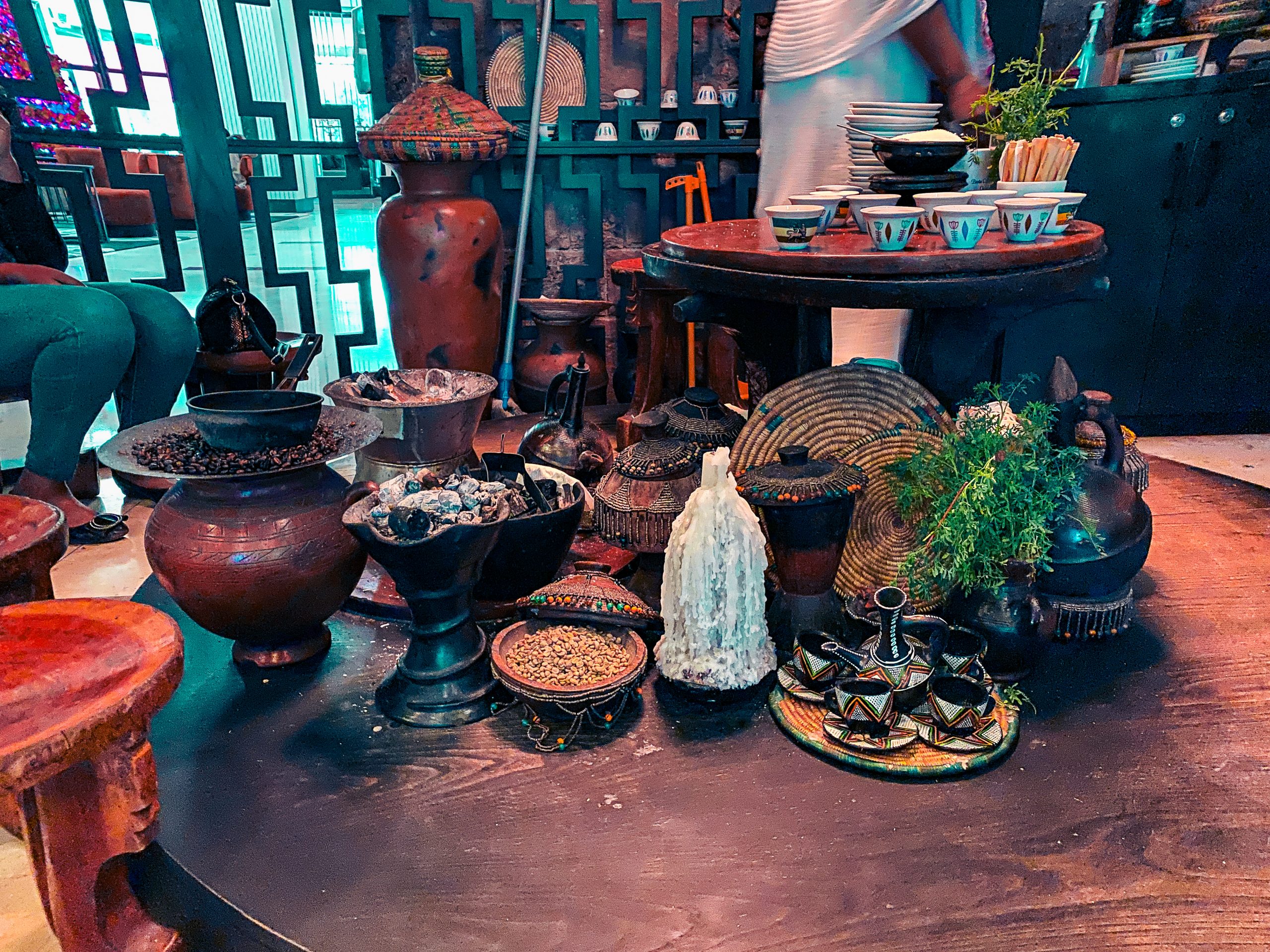 Traditional Ethiopian coffee ceremony
